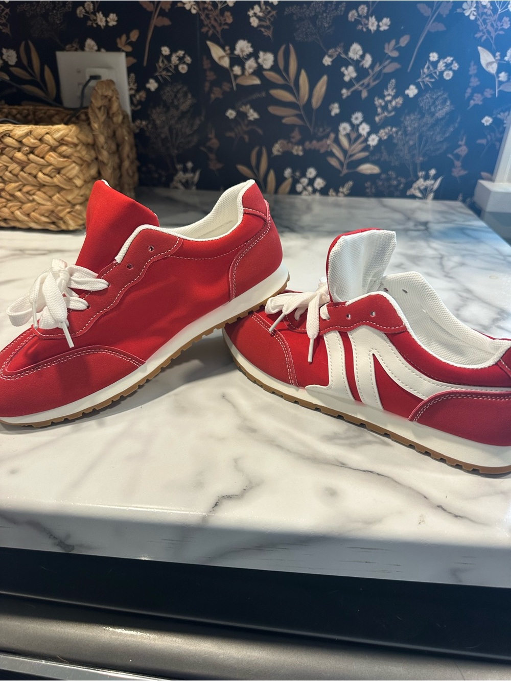 Red & White Retro Runner Sneakers